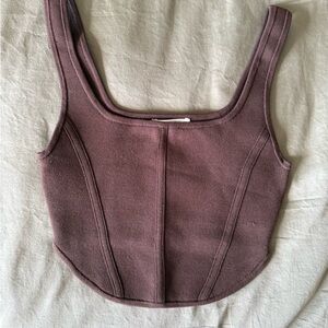 Babaton Chocolate Knit Corset Top
